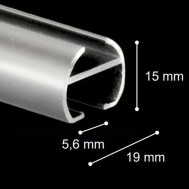 Riel manual decotrack negro 19 mm
