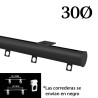 Riel manual decotrack negro 30 mm
