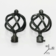 oferta PACK 2 TERMINALES FORJA 20MM FERIA NEGRO/PLATA
