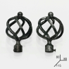 oferta PACK 2 TERMINALES FORJA 20MM FERIA NEGRO/PLATA