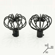 oferta PACK 2 TERMINALES FORJA 20MM GLOBO NEGRO/PLATA