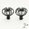 oferta PACK 2 TERMINALES FORJA 20MM GLOBO NEGRO/PLATA