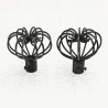 oferta PACK 2 TERMINALES FORJA 20MM GLOBO NEGRO/PLATA