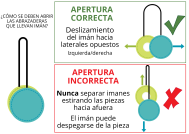 Clip con cable corazón nácar
