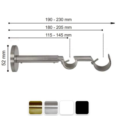 Soporte doble pared extensible varadero 19ømm - ø30mm
