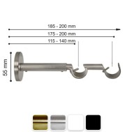 Soporte doble pared extensible varadero 19ømm - ø19mm