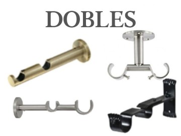 Soporte doble para barras de cortinas